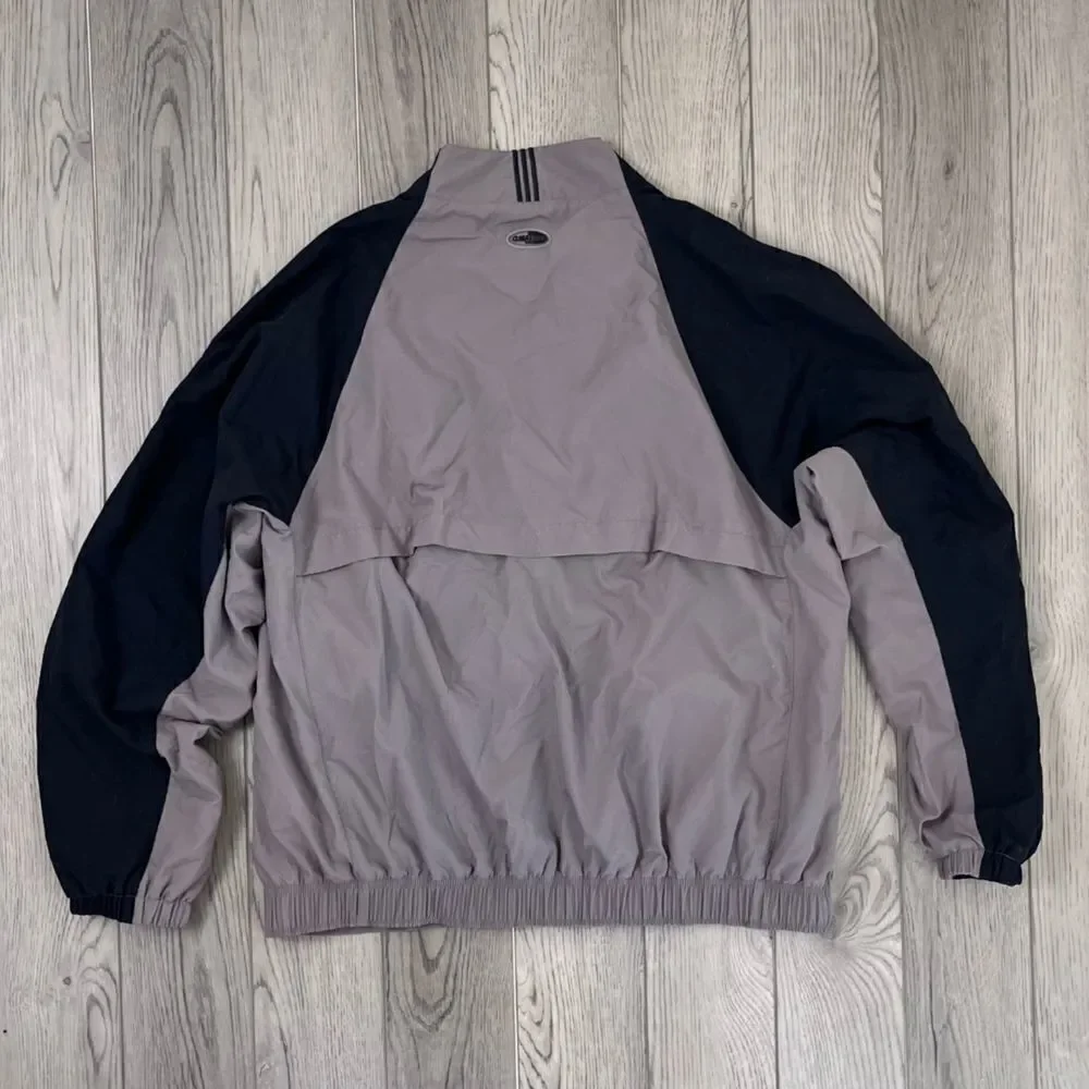 Adidas Men Size L Gray Black Climaproof Half Zip Windbreak Jacket Outdoor Sporty